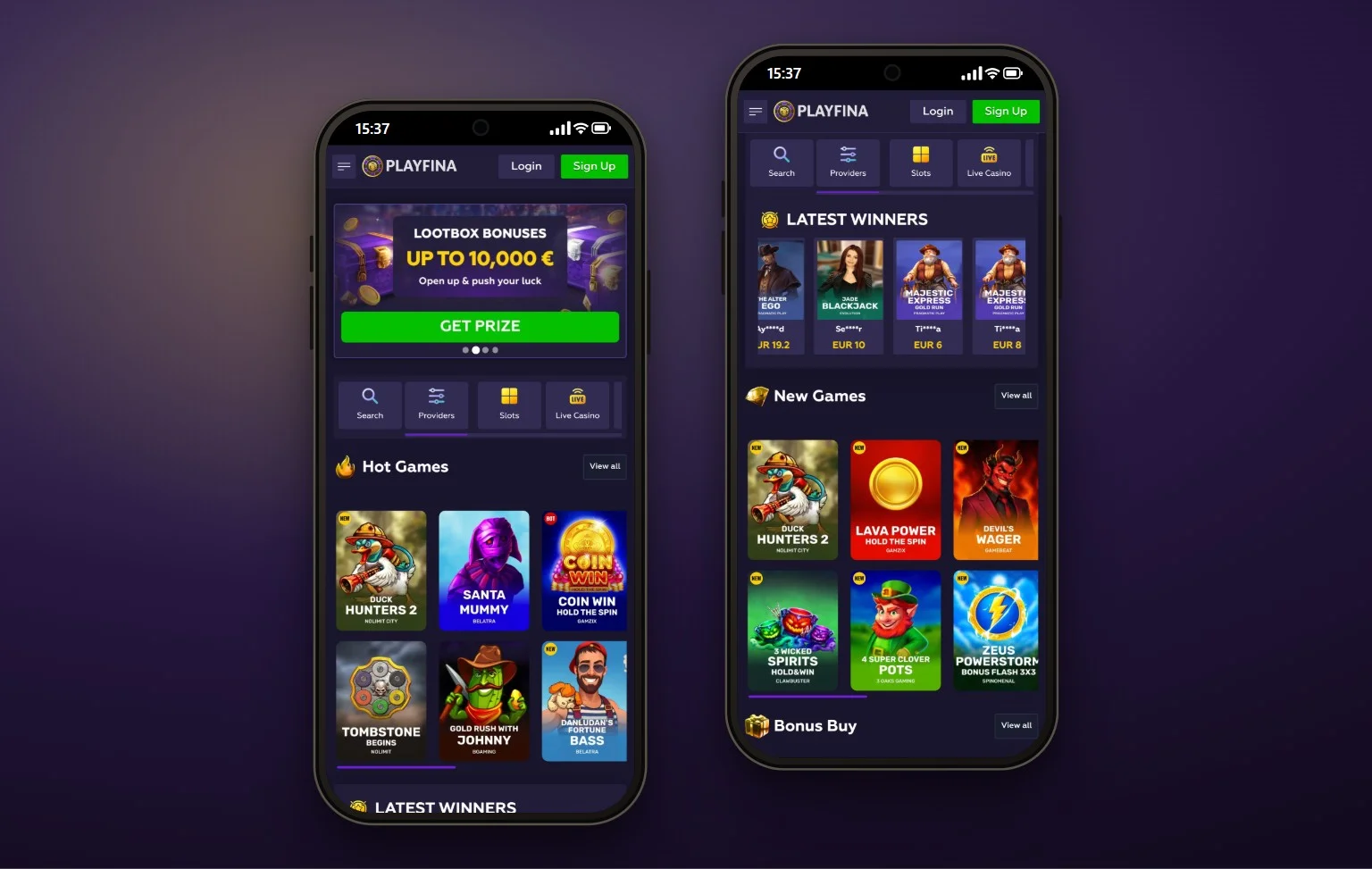 online casino skrill: the Playfina homepage