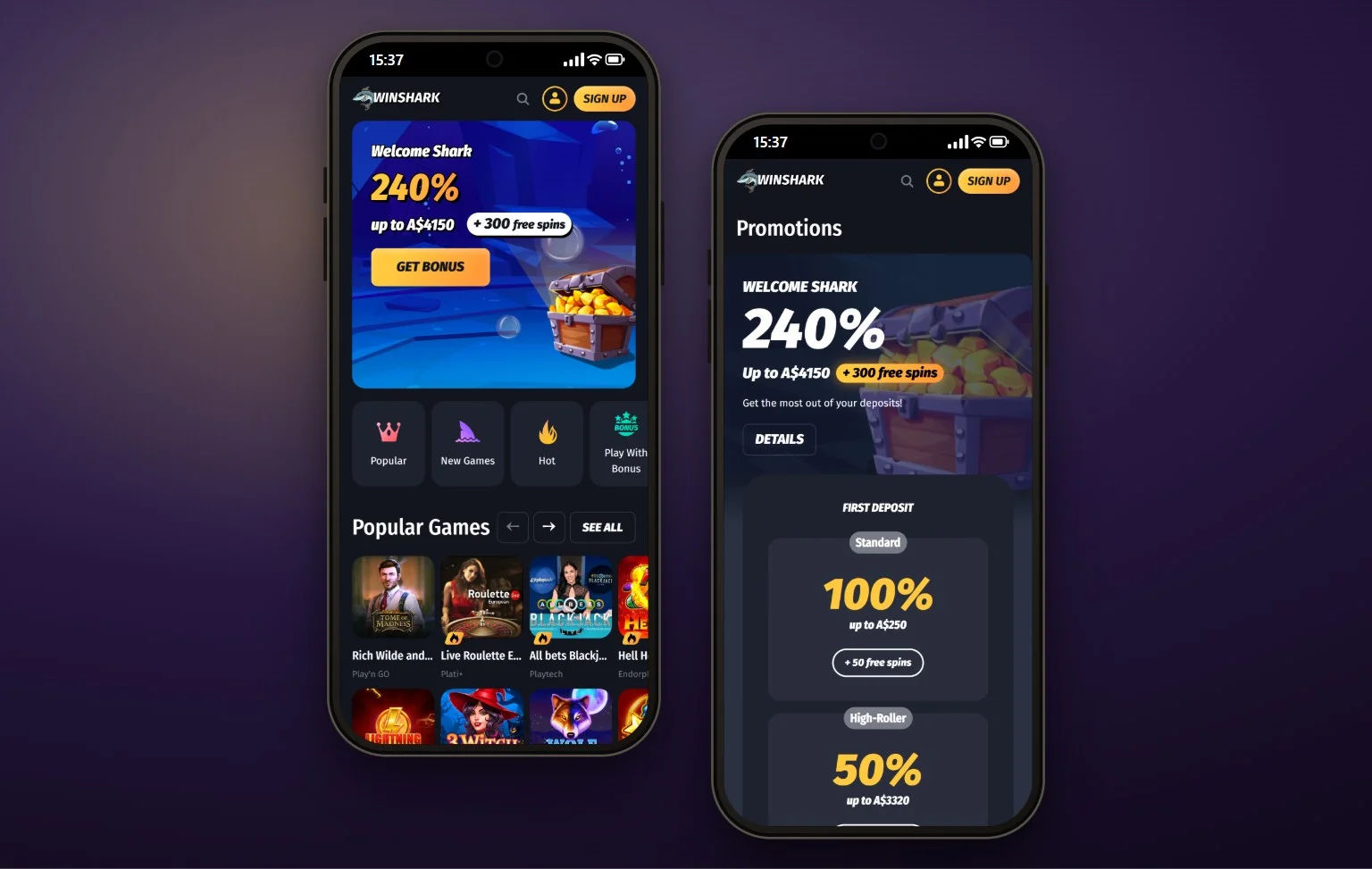 skrill casino: the WinShark casino lobby