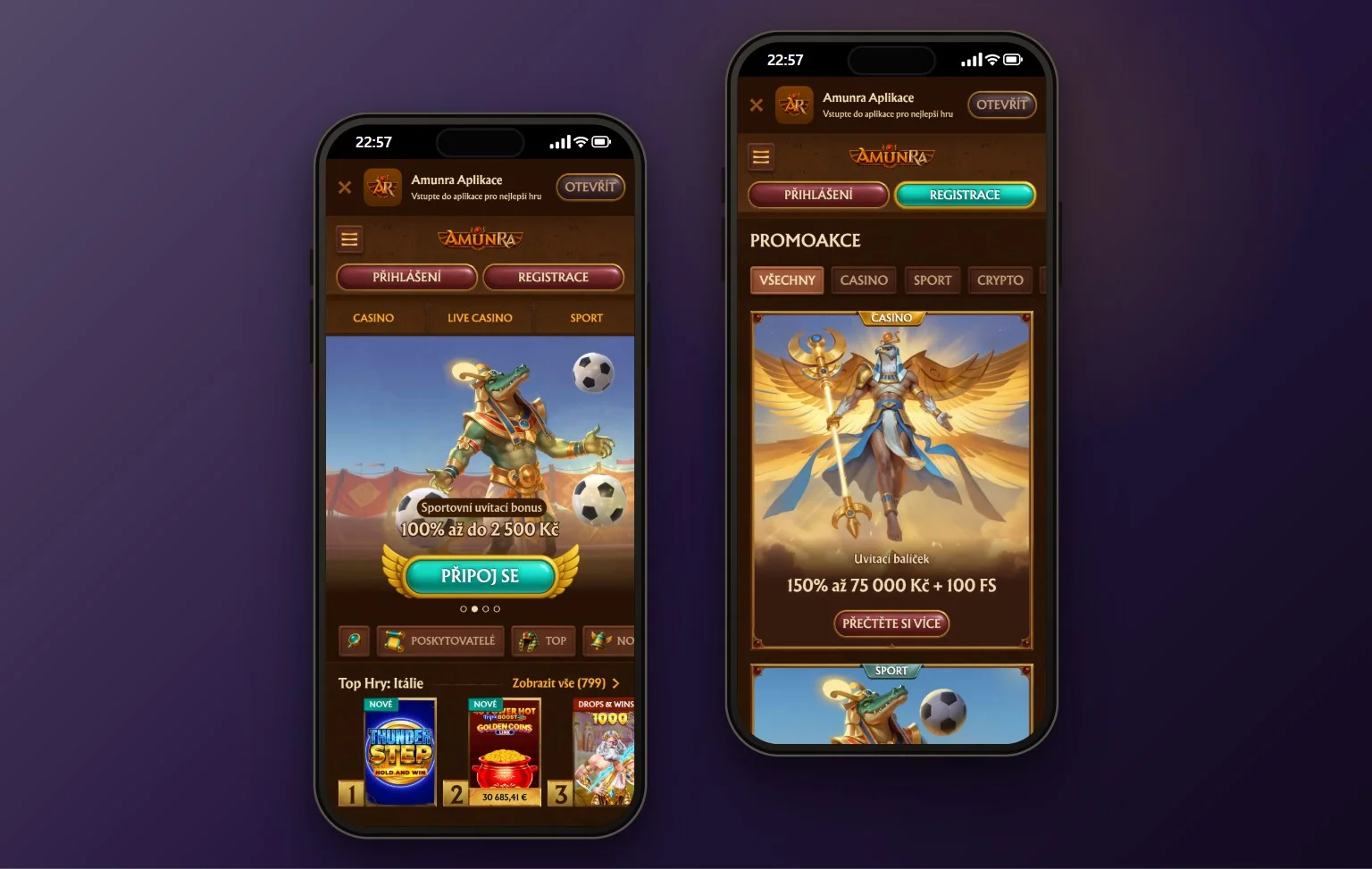 skrill casino: úvodní stránka kasina AmunRa