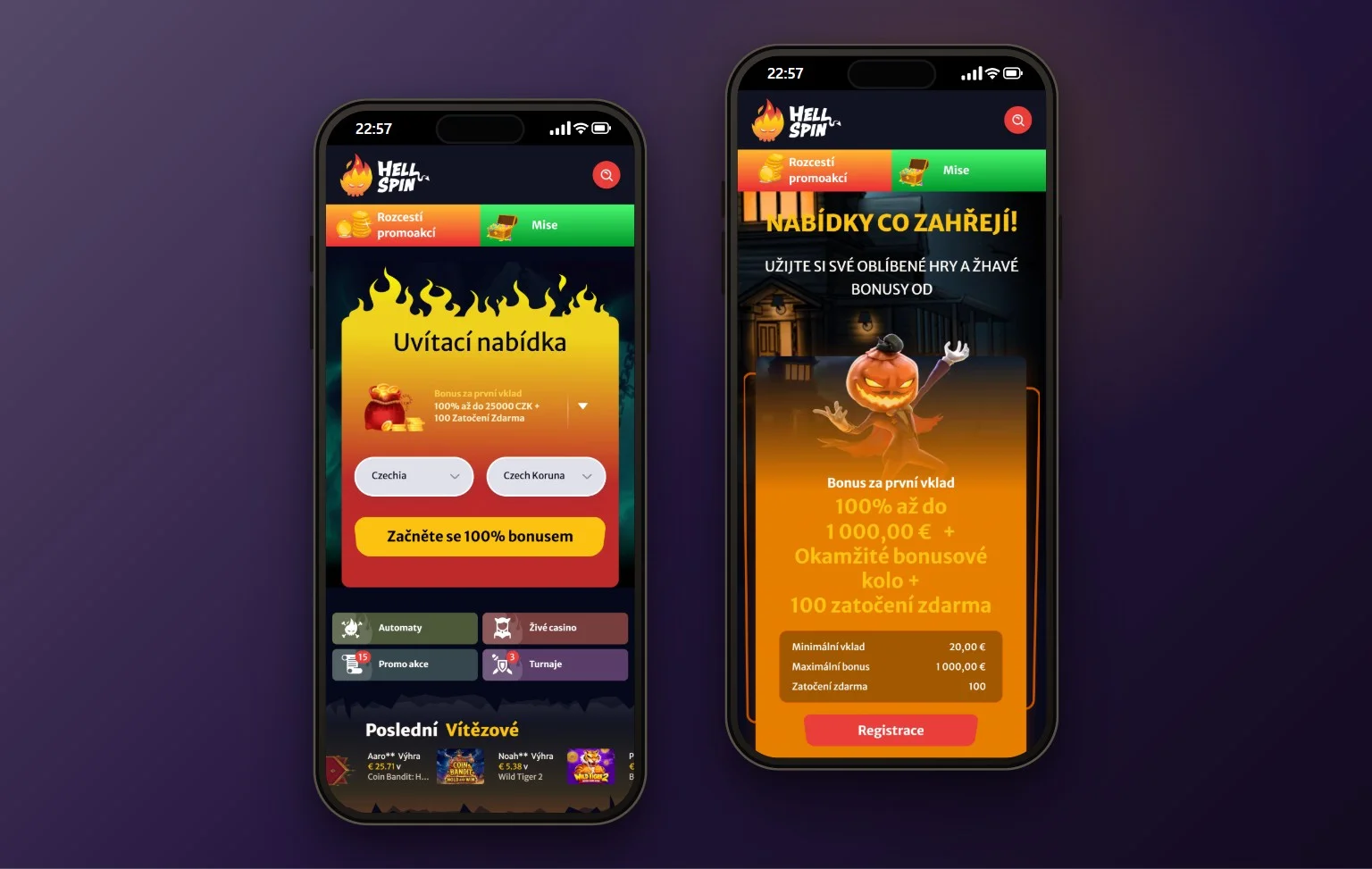 casino skrill: úvodní stránka kasina HellSpin