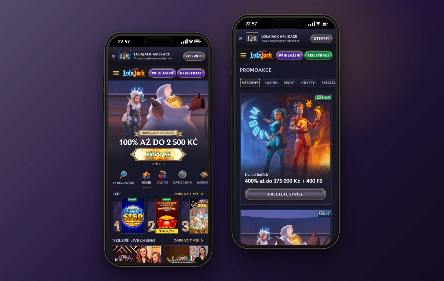 online casino skrill: úvodní stránka kasina LolaJack