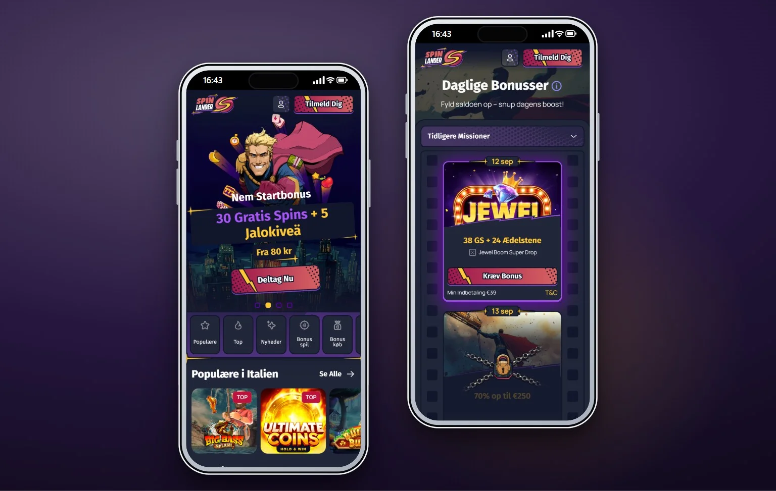 bedste Skrill casino: forsiden hos SpinLander
