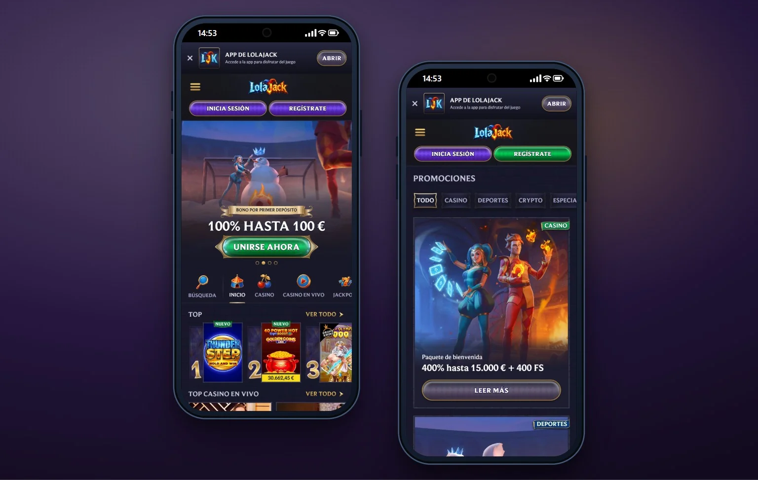 casinos online skrill españa: la portada de LolaJack