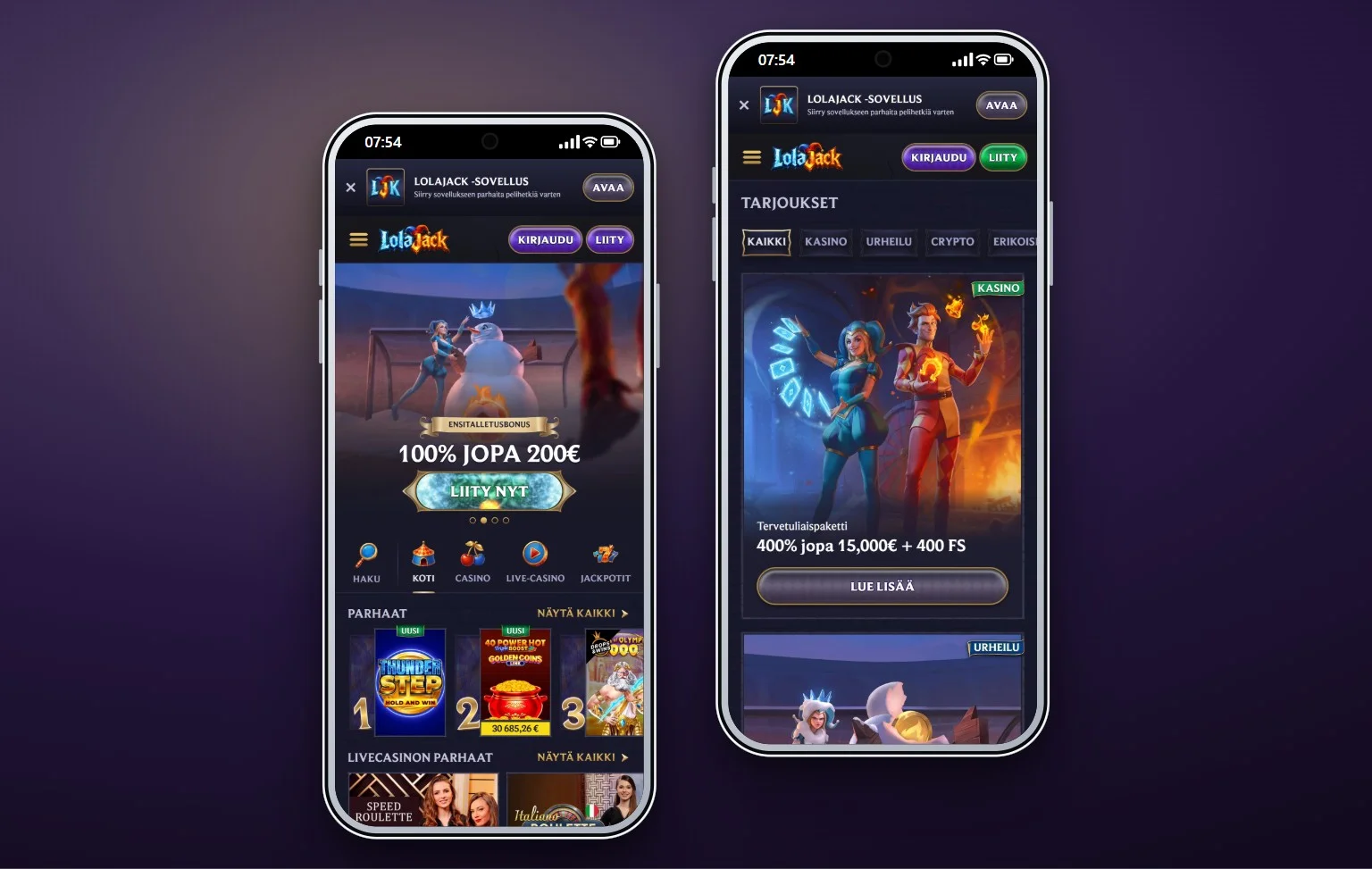 skrill kasino: kasinon LolaJack etusivu