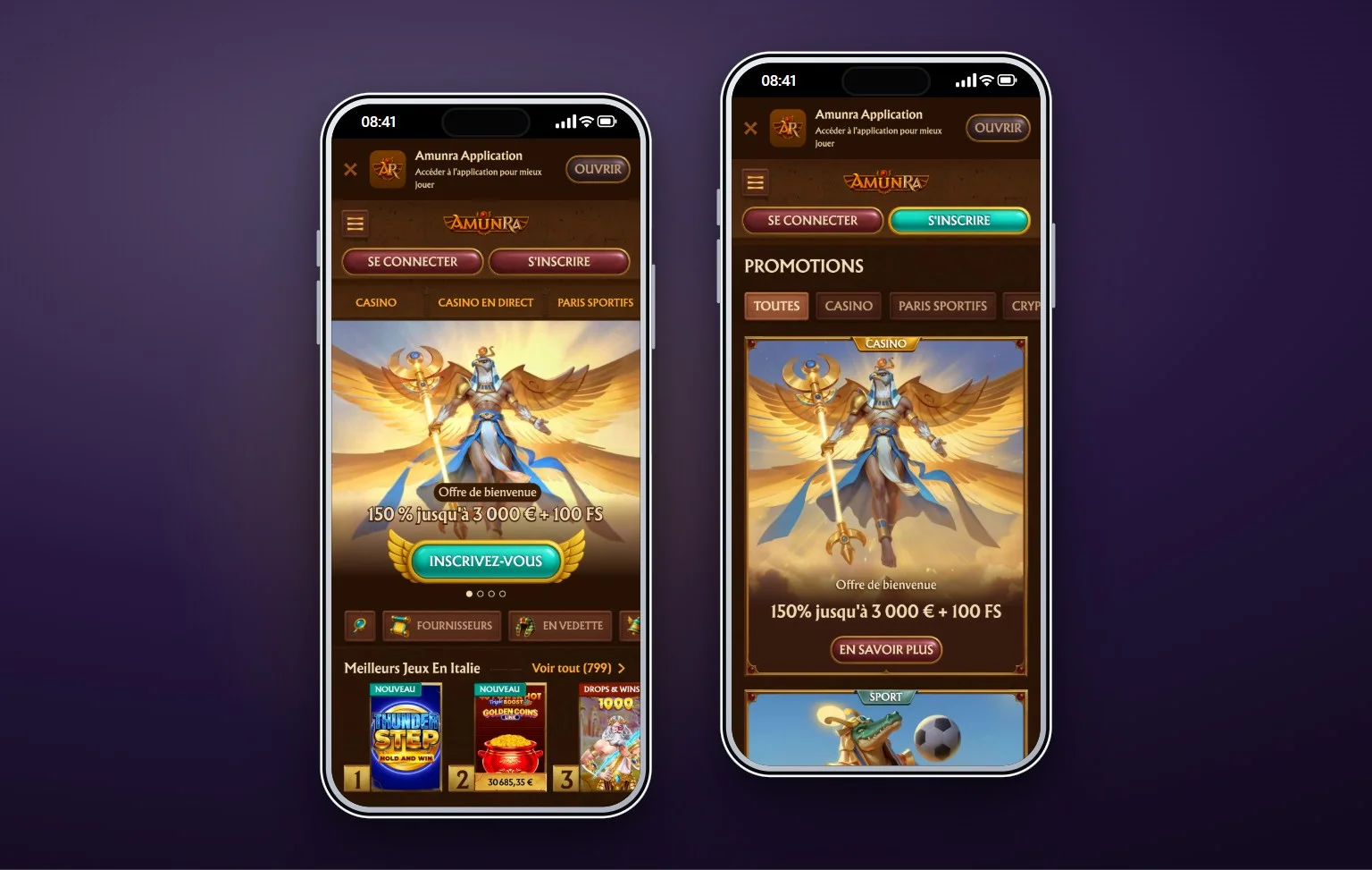 casino skrill: la page d'accueil du casino AmunRa