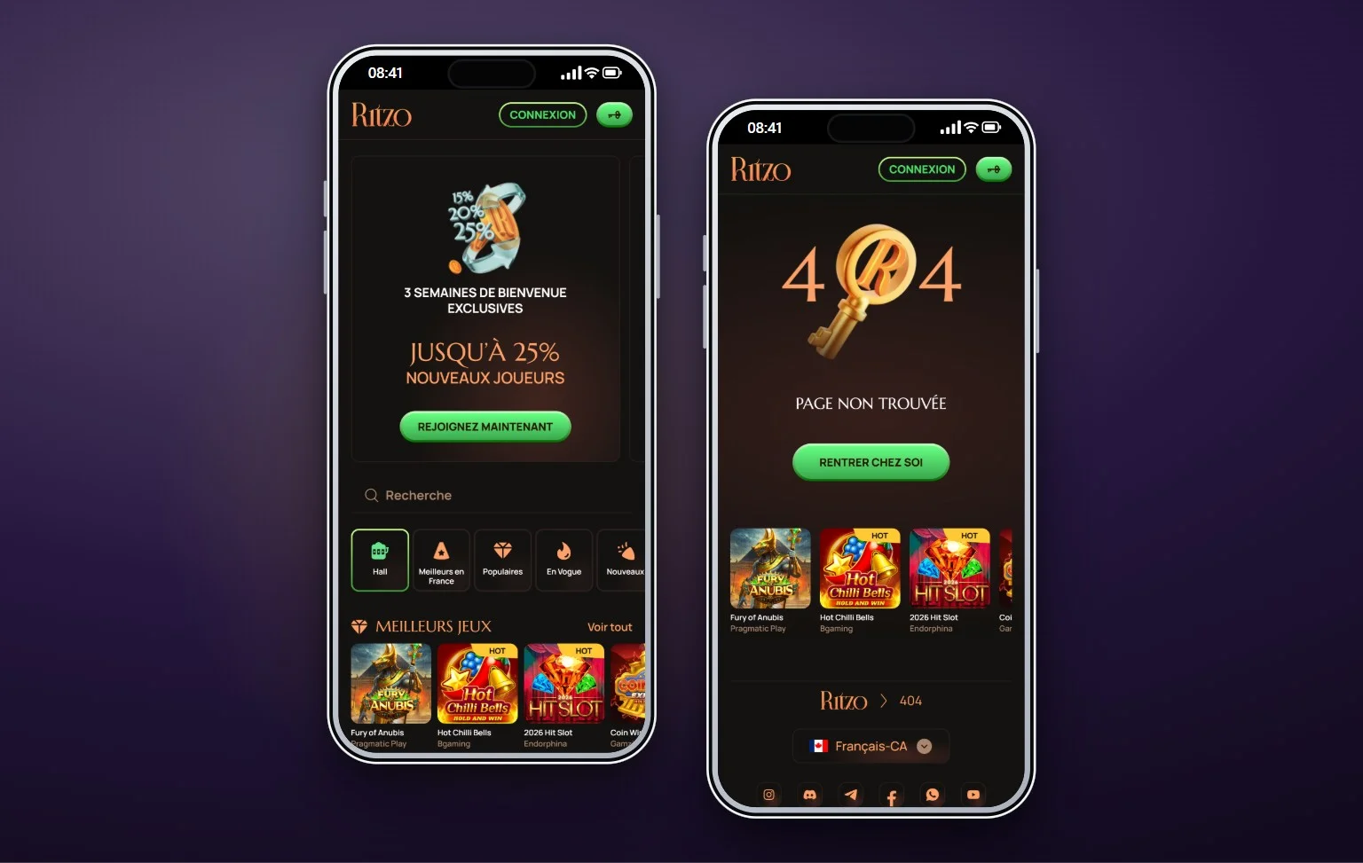 casino skrill France: la page d'accueil du casino Ritzo