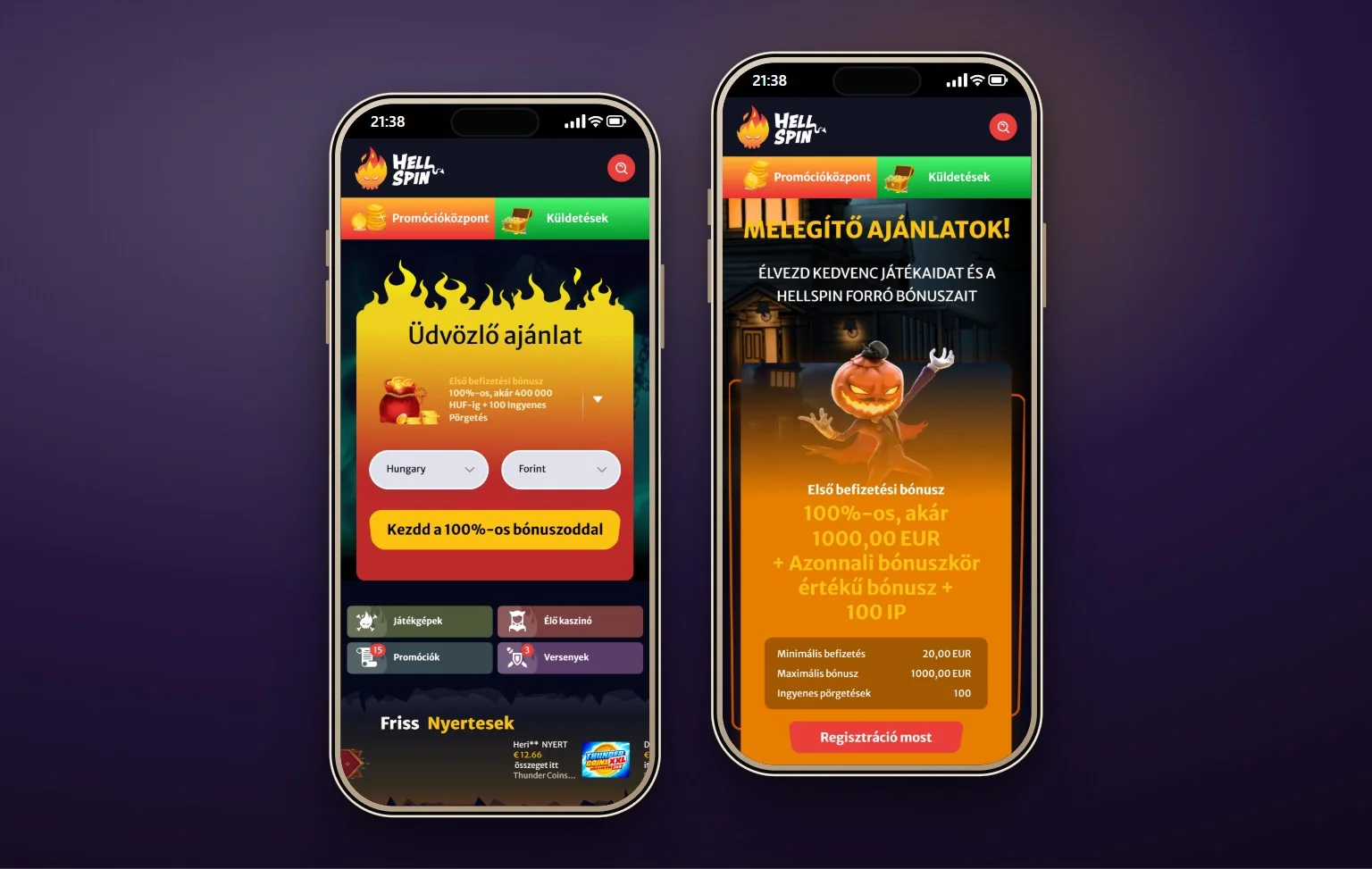 skrill casino: HellSpin kaszinó kezdőlapja