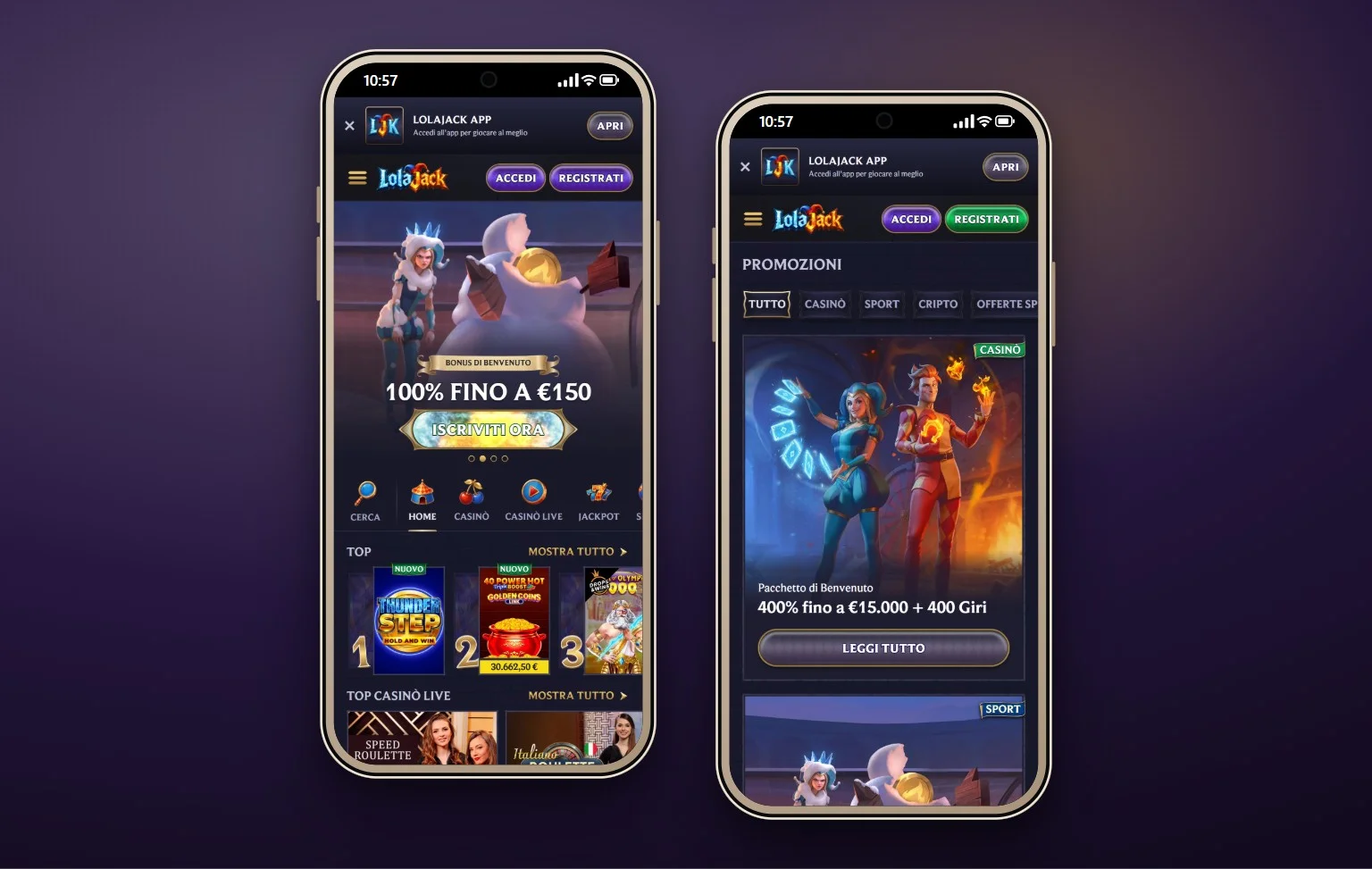 casino Skrill: la homepage del casinò LolaJack