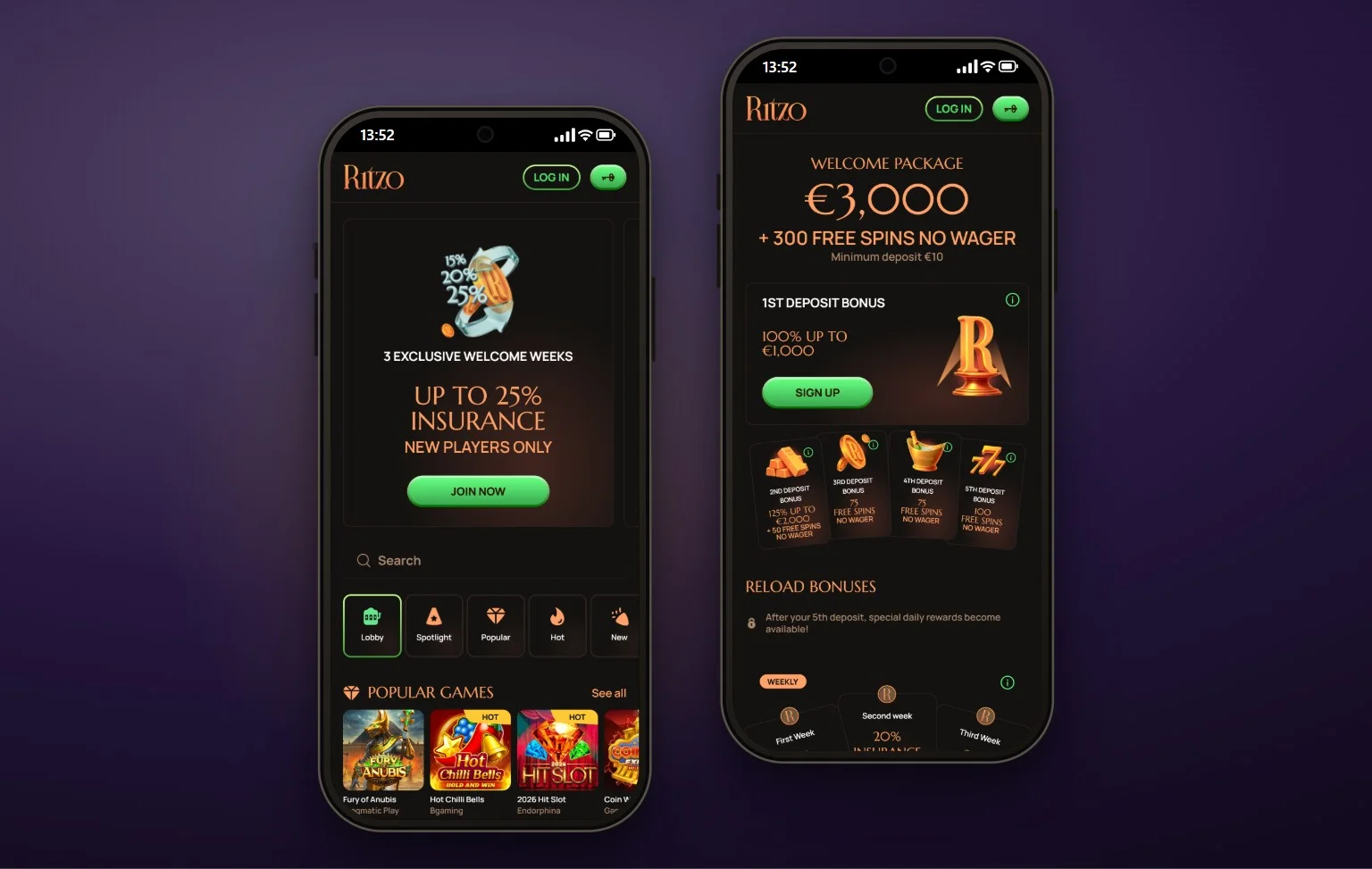 casino skrill: de homepage van casino Ritzo