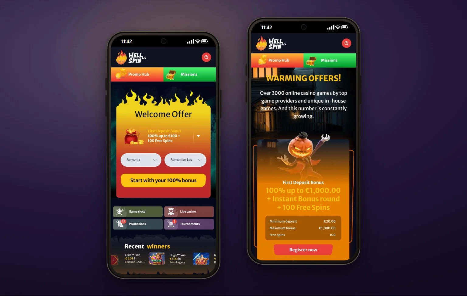 online cazinouri care acceptă Skrill: lobby-ul cazinoului HellSpin