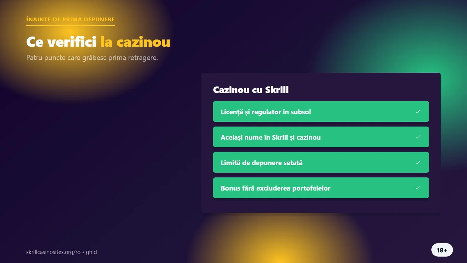 Skrill casino România: ce verifici înainte